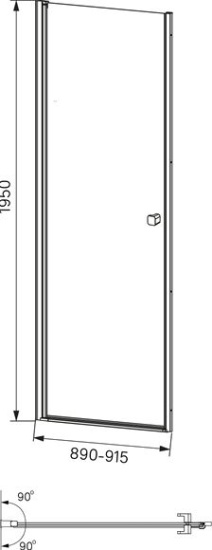 Душевая дверь в нишу Iddis Ray RAY6CP9i69 90 см