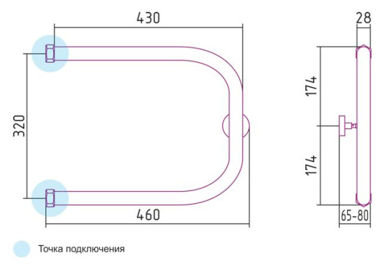 Полотенцесушитель водяной Сунержа П-образный 32x45