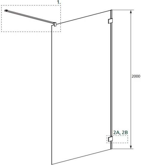 Душевая перегородка Radaway Essenza Pro 8 Gold Walk-in 110x200