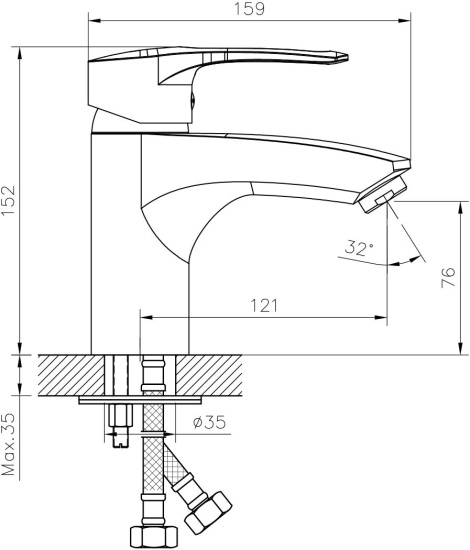 Смеситель для раковины Decoroom DR70 DR70015 с гигиеническим душем