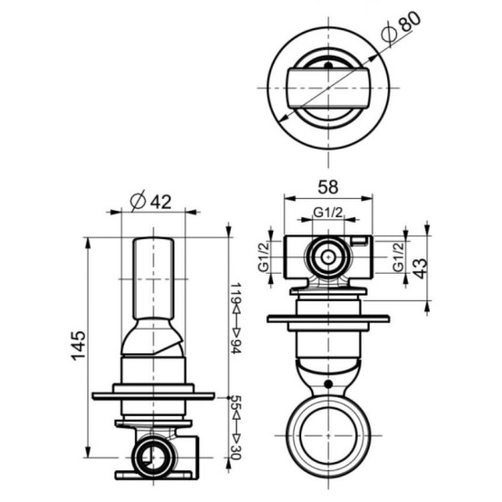 Смеситель для душа Webert Opera OA880101560, черный