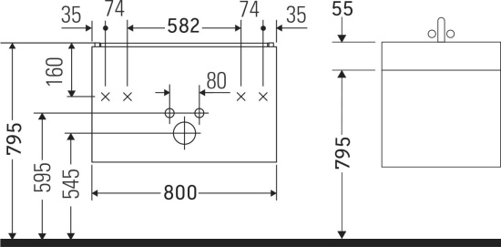 Тумба с раковиной Duravit XBase 80 белая