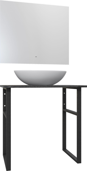 Мебель для ванной Diwo Элиста 80 чёрный мрамор, с раковиной Moduo 55 Leaf