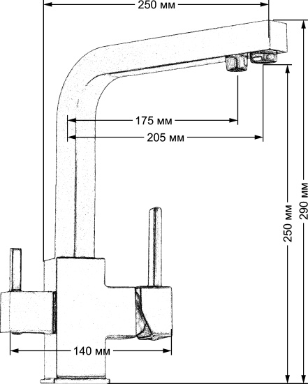 Смеситель для кухни Seaman Barcelone SSL-5391 Gun