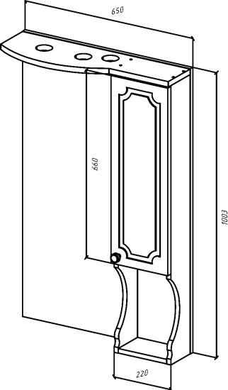 Мебель для ванной Bellezza Кантри 65 напольная