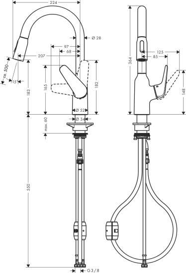 Смеситель для кухни Hansgrohe Focus M42 71801000 хром