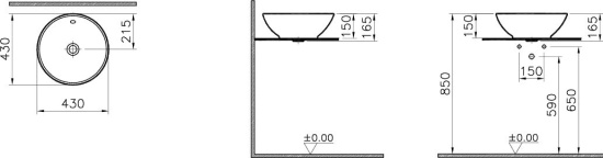 Мебель для ванной VitrA Ольборг 50: столешница 100 без отверстий, дуб карпентер + тумба 50
