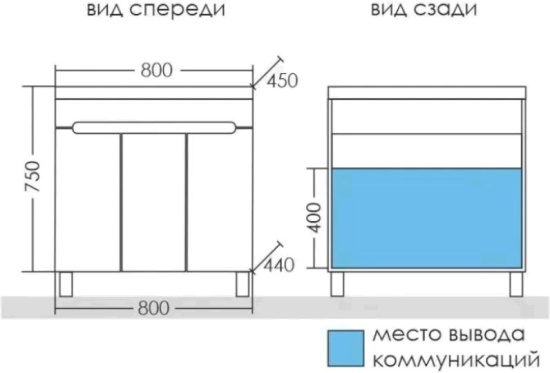 Мебель для ванной СанТа Лондон 80 напольная, 3 дверцы