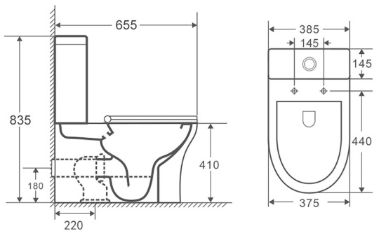Унитаз-компакт Owl 1975 Eter Cirkel-G OWLT190202 безободковый