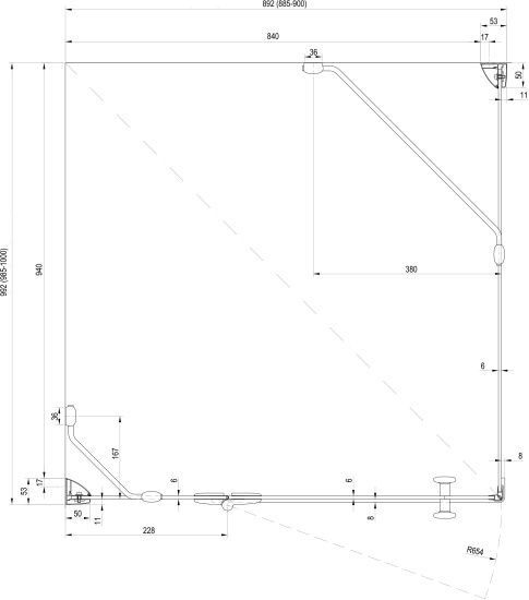 Душевой уголок Ravak SMSD2 90х100 B L Transparent, профиль хром