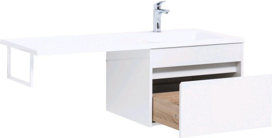 Тумба с раковиной Aquanet Токио 120 R белая подвесная, 1 ящик
