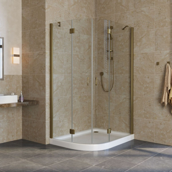 Душевой уголок Vegas Glass AFS-F Lux 120*90 05 01 R профиль бронза, стекло прозрачное
