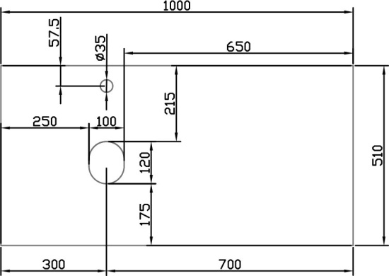 Столешница с раковиной Diwo Элиста 100 светлое дерево, с раковиной Moduo 50 Square