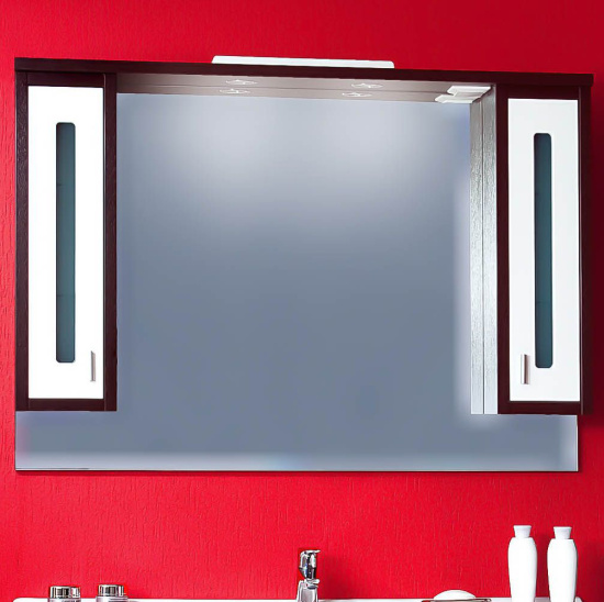 Мебель для ванной Бриклаер Бали 120 венге, белый глянец