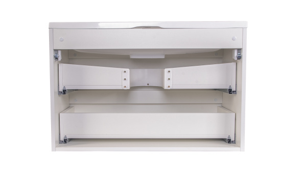 Тумба с раковиной Style Line Бергамо мини 80 2 ящика Люкс антискрейтч белая, Plus подвесная