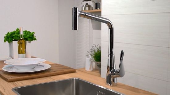 Смеситель для кухни Hansgrohe Metris M71 73801000 хром