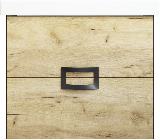 Тумба с раковиной Sanflor Выборг 60 подвесная, дуб крафт золотой