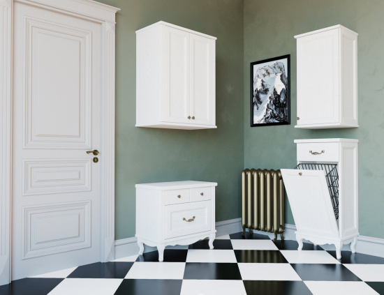 Шкаф ValenHouse Лиора 40 белый, фурнитура хром