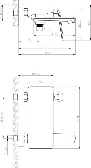 Смеситель для ванны Iddis Dash DASSB00i02WA хром