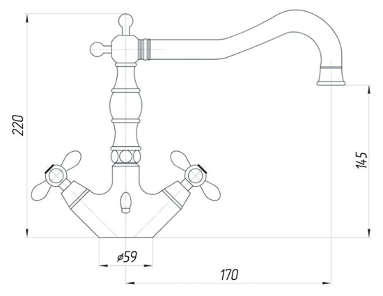 Смеситель для раковины Migliore Princeton Plus 19404 бронза