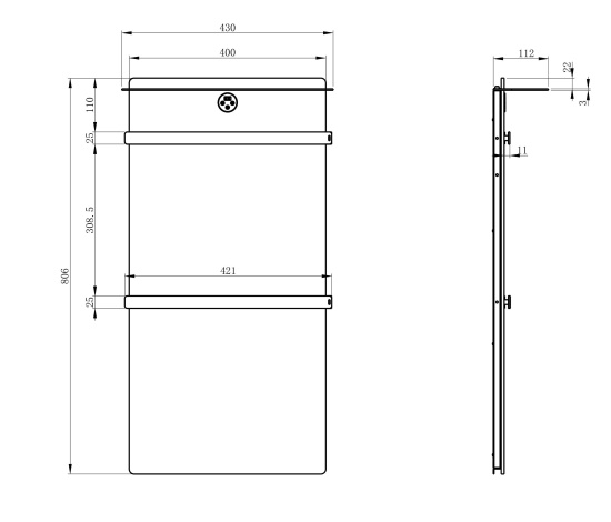 Полотенцесушитель электрический Wonzon & Woghand Stuttgart WW-A504W-BG