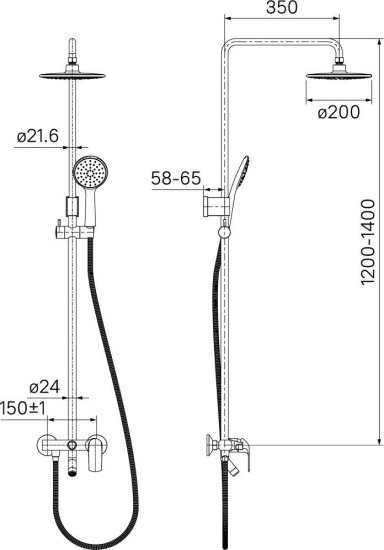 Душевая стойка Iddis Chip CHISB1Fi06