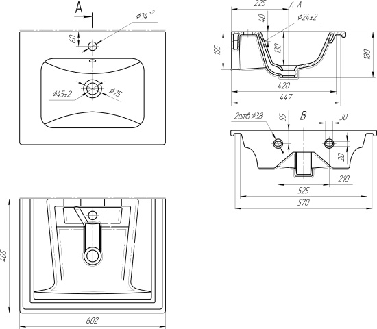 Мебель для ванной Bellezza Альдо 60 белая, 1 ящик