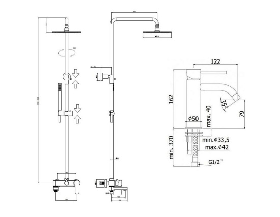Душевой комплект Paffoni Light KITCOL632NO71 черный матовый