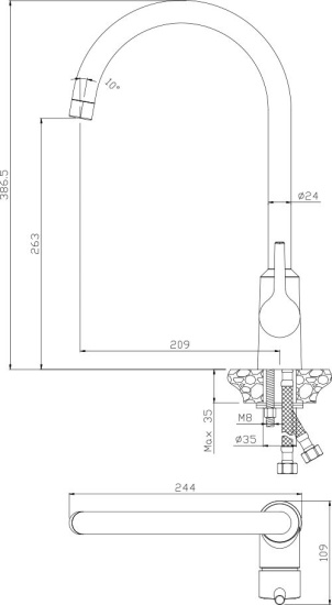 Смеситель для кухни Olive'S Alba 15430AL