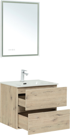 Мебель для ванной Aquanet Алвита new 60 подвесная, дуб веллингтон белый, с ящиками