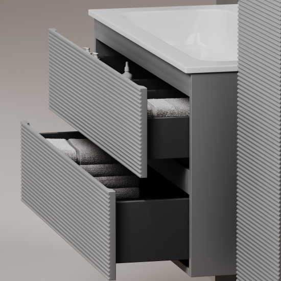 Тумба с раковиной Sancos Folk 100 L grey soft