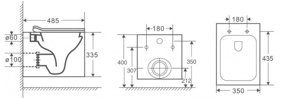 Инсталляция Geberit Duofix Delta 458.103.21.1 с кнопкой смыва + унитаз подвесной OWL 1975 Cube Cirkel-H OWLT190803