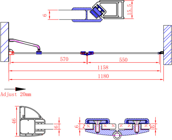Душевая дверь в нишу Cezares Verona B12 120 P Cr R