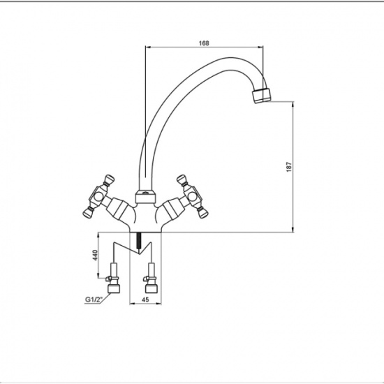 Смеситель для кухни Kaiser Carlson Style 11073