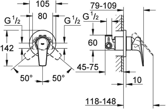 Душевой комплект Grohe BauFlow 29046000 + 27929002 + 28671000