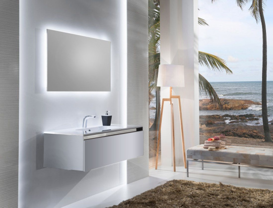 Тумба с раковиной Sanvit Кубэ-2 80 белый глянец