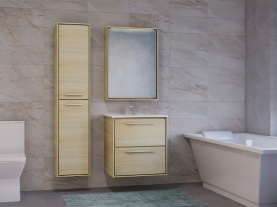 Тумба с раковиной Raval Frame 60 дуб сонома, подвесная