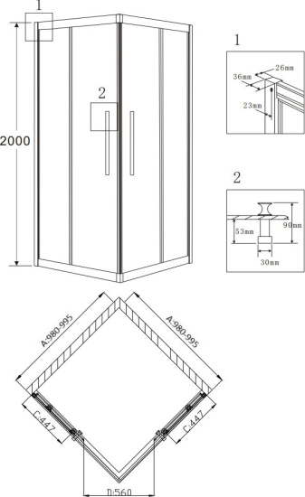 Душевой уголок Grossman Pragma PR-100SQ