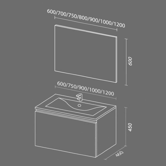 Мебель для ванной Sanvit Флай 100 белый глянец