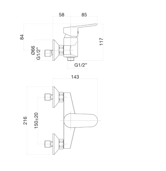 Смеситель для душа Fiore Kevon 81BB6511, белый