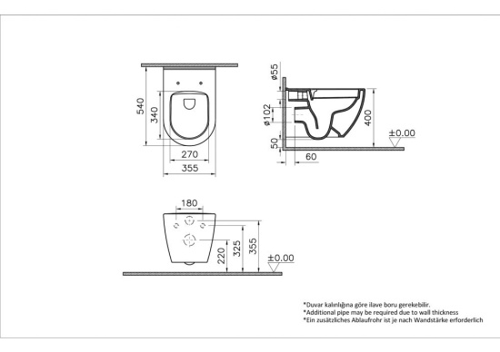 Инсталляция с унитазом VitrA Mia Round 9873B003-7201 с кнопкой хром