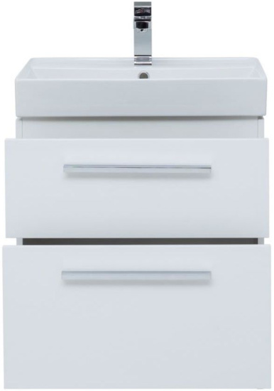 Тумба с раковиной Aquanet Nova 60 2 ящика, белый глянец