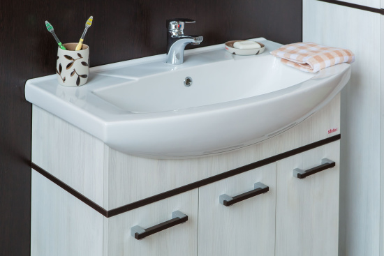Мебель для ванной Sanflor Толедо 85 венге, северное дерево светлое