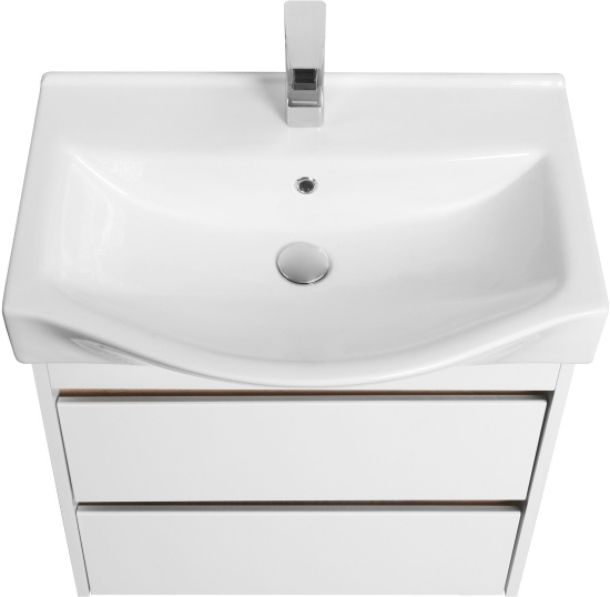 Тумба с раковиной Aquaton Нортон 65 подвесная, белый глянец