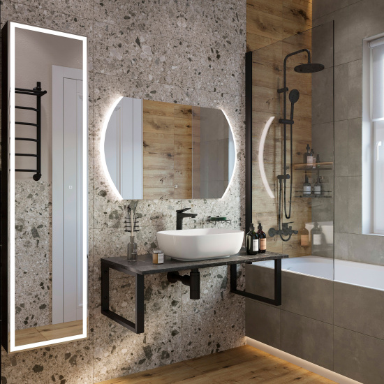 Мебель для ванной Diwo Элиста 100 чёрный мрамор, с раковиной Moduo 50 Square
