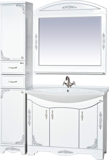 Пенал Misty Рига белый с серебром L