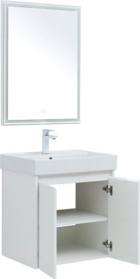 Мебель для ванной Aquanet Nova Lite 60 белый глянец, с дверками