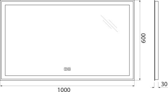Зеркало BelBagno SPC-GRT-1000-600-LED-TCH-WARM с подсветкой