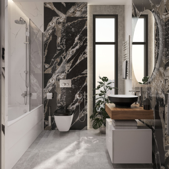 Мебель для ванной Stworki Ольборг 60 столешница дуб французский, без отверстий, с тумбой 60, с раковиной Vitra Water jewels