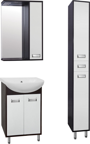 Тумба с раковиной Style Line Эко Стиль W №9 50 белая, венге